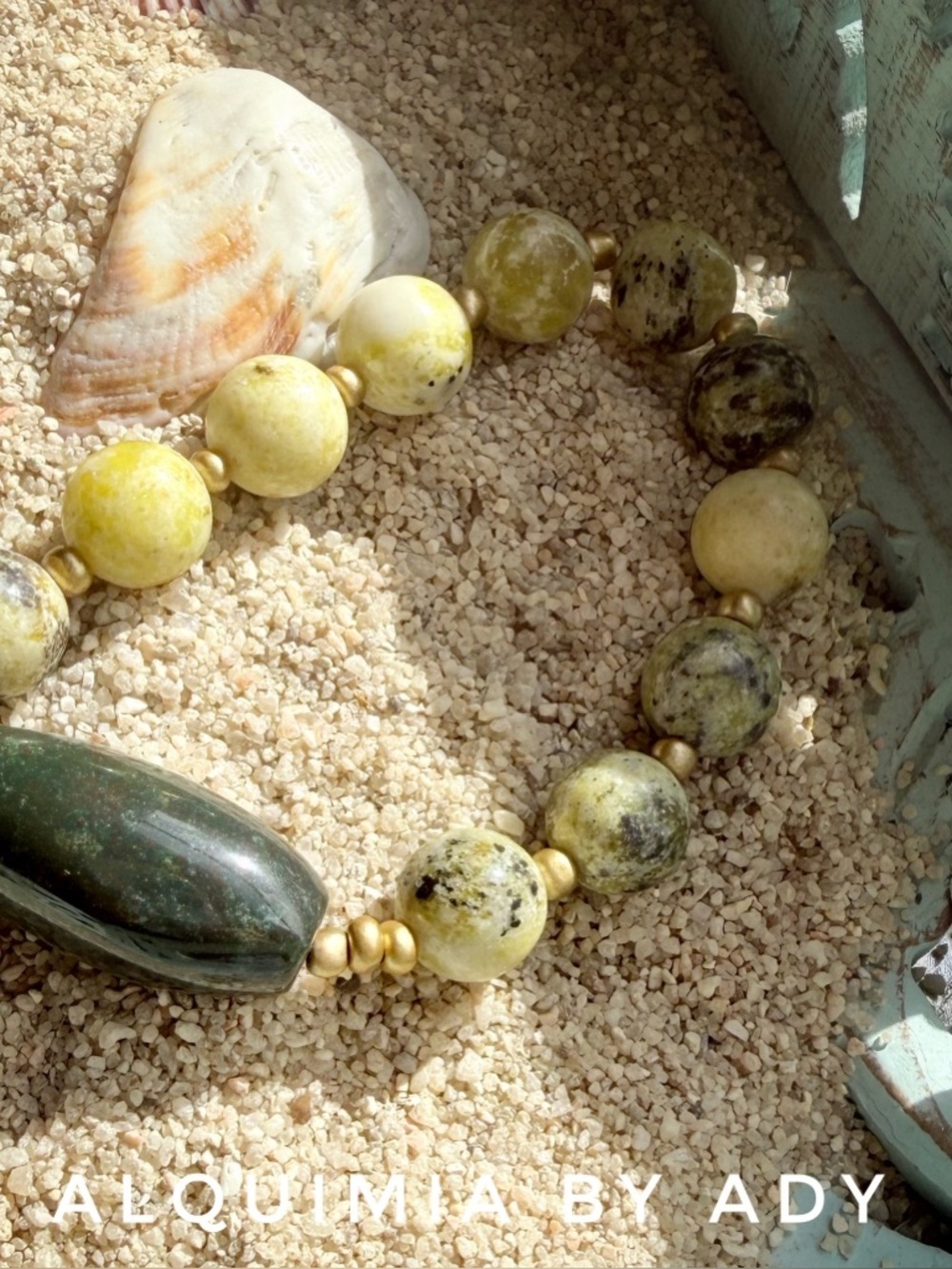Yellow Turquoise & AGATE Chunky Rustic Bracelet — Vintage Western Maxi Bead